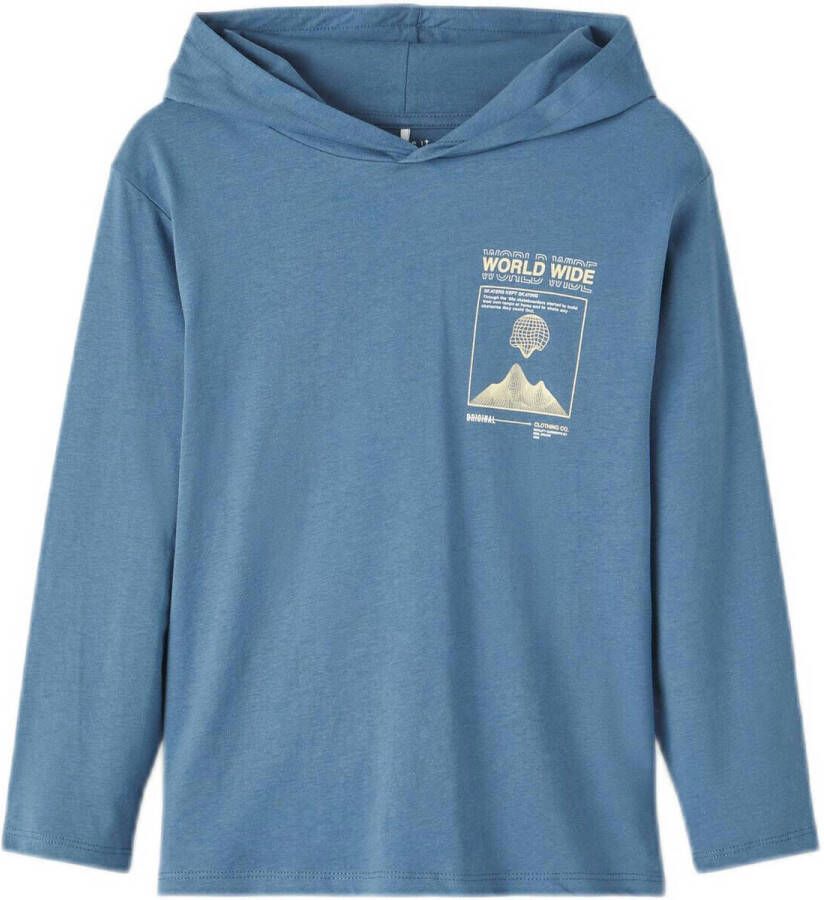 Name it KIDS longsleeve NKMLAIKOS van biologisch katoen middenblauw Backprint 146 152