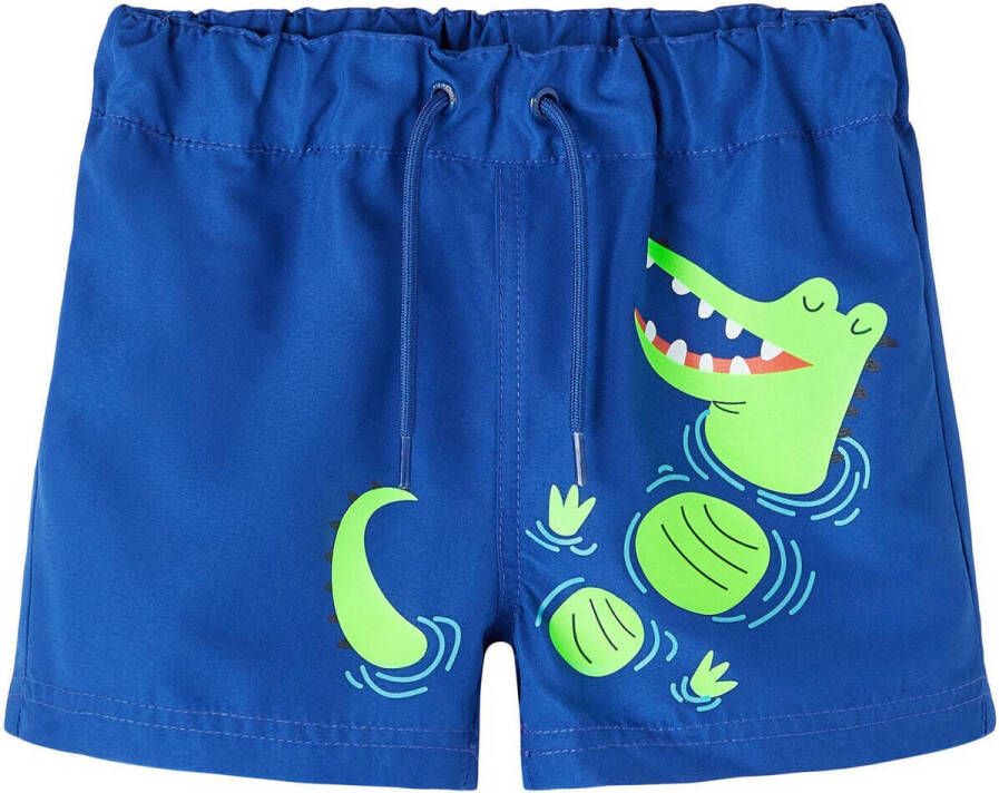 Name it MINI zwemshort NMMZORO blauw Jongens Polyester Printopdruk 104