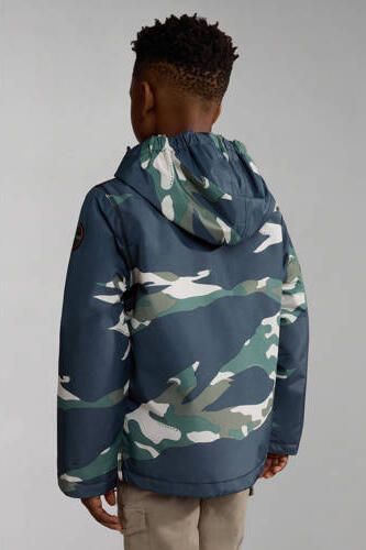 Napapijri gewatteerde winterjas K RAINFOREST AOP 3 met all over print groengrijs Jongens Polyamide Capuchon 140 - Foto 4