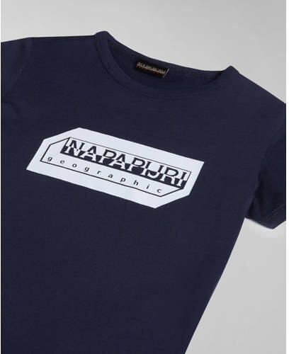 Napapijri T-shirt met logo donkerblauw Jongens Katoen Ronde hals Logo 152 - Foto 2