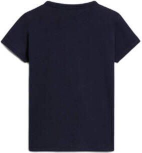 Napapijri T-shirt met logo donkerblauw Jongens Katoen Ronde hals Logo 152