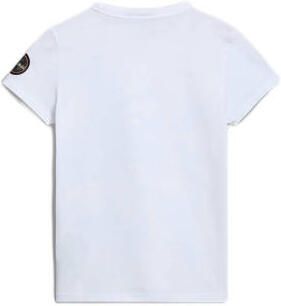 Napapijri T-shirt met logo wit Jongens Katoen Ronde hals Logo 152