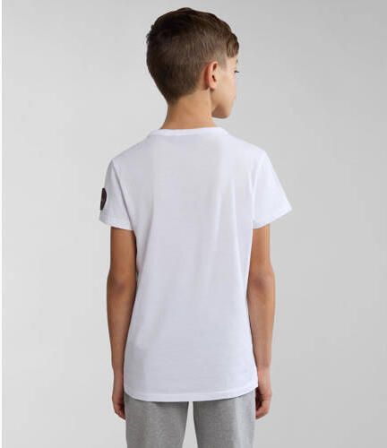 Napapijri T-shirt met logo wit Jongens Katoen Ronde hals Logo 152 - Foto 2