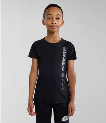 Napapijri T-shirt met logo zwart Jongens Katoen Ronde hals Logo 176 - Foto 3