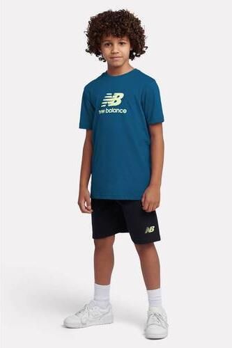 New Balance korte broek en T-shirt set met logo petrol Blauw Katoen Ronde hals maat 122-128