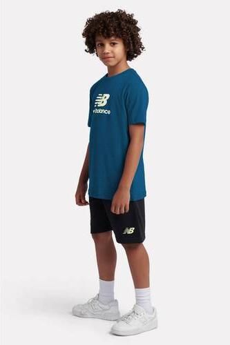 New Balance korte broek en T-shirt set met logo petrol Blauw Katoen Ronde hals maat 122-128 - Foto 3