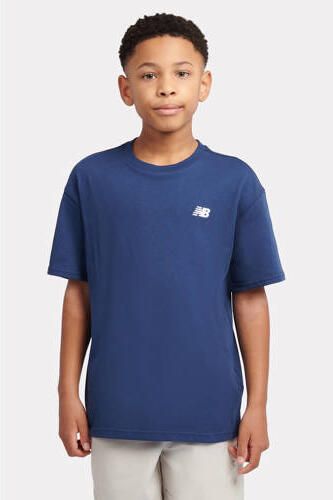 New Balance T-shirt donkerblauw Katoen Ronde hals Effen maat 122-128