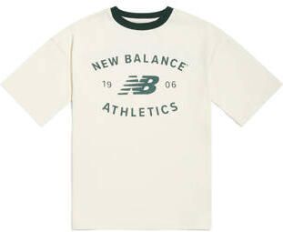 New Balance T-shirt ecru Meisjes Katoen Ronde hals Effen maat 122-128