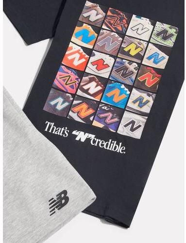 New Balance T-shirt en short set met print zwart grijs Katoen Ronde hals - Foto 2