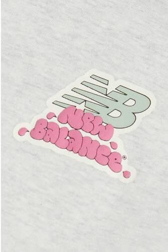 New Balance T-shirt met backprint ecru Meisjes Katoen Ronde hals Backprint maat 140-146 - Foto 2