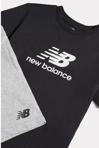 New Balance T-shirt + short zwart grijs Set Katoen Ronde hals - Foto 2