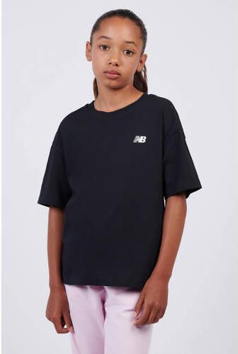 New Balance T-shirt zwart Meisjes Katoen Ronde hals Effen maat 152-158