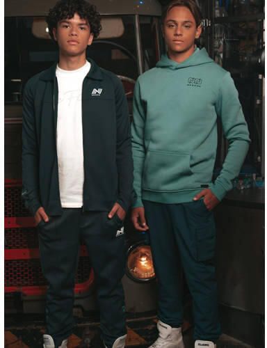 NIK&NIK broek met zijstreep donkergroen Jongens Polyester Effen 128 - Foto 3