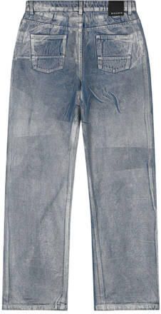 NIK&NIK coated wide leg broek zachtblauw metallic Meisjes Katoen Effen 152