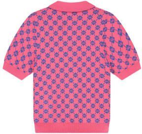 NIK&NIK fijngebreide top Goldie met all over print felroze blauw T-shirt Meisjes Viscose Polokraag 128 - Foto 2