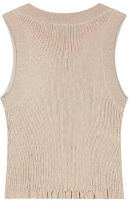 NIK&NIK fijngebreide top Jesri lichtgoud Meisjes Viscose Ronde hals Effen 128