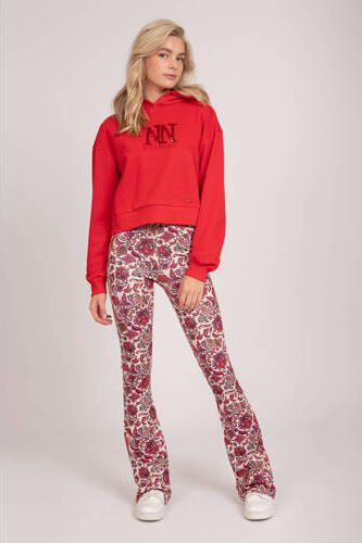 NIK&NIK flared broek met paisleyprint oranje fuchsia wit Meisjes Polyester 152 - Foto 2