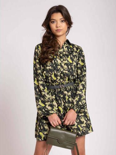 NIK&NIK gebloemde blousejurk Vonne licht groen olijfgroen Meisjes Polyester Klassieke kraag 128 - Foto 3