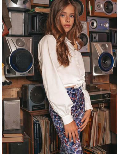 NIK&NIK gebloemde flared broek Velvet paars lila Meisjes Polyester Bloemen 128 - Foto 2