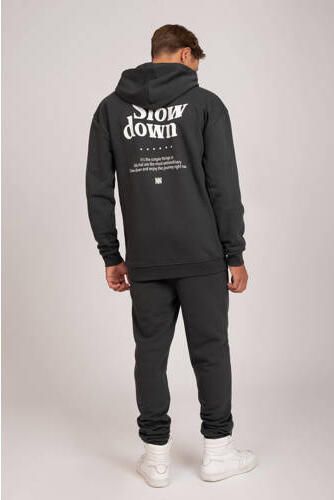 NIK&NIK hoodie Slow Down met backprint zwart Sweater Backprint 128