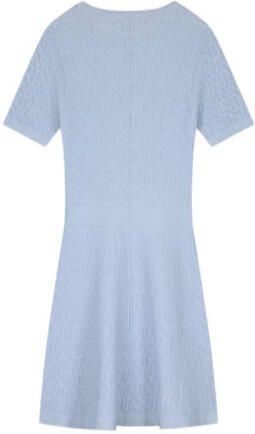 NIK&NIK jurk Jiro met logo lavendelblauw Meisjes Viscose Opstaande kraag 128