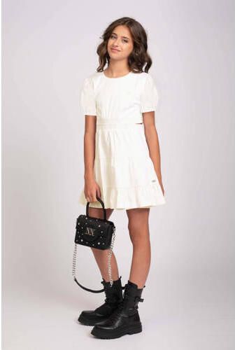 NIK&NIK jurk Kira offwhite Wit Meisjes Stretchkatoen Ronde hals Effen 140 - Foto 2