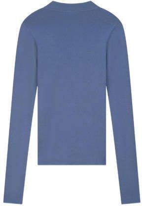 NIK&NIK longsleeve Bodiel met all over print blauw Meisjes Viscose Opstaande kraag 128