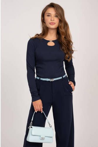 NIK&NIK loose fit broek Layla donkerblauw Meisjes Polyester Effen 140