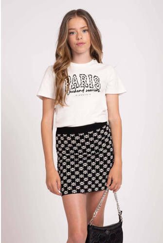 NIK&NIK rok Goldie met all over print zwart beige Meisjes Viscose All over print 152