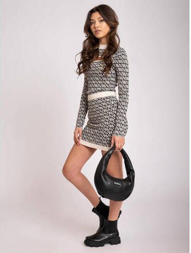 NIK&NIK rok Vanessa met all over print ecru zwart Meisjes Viscose All over print 140