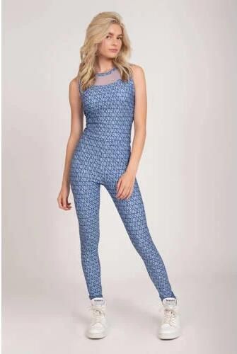 NIK&NIK skinny broek Joya met all over print lavendelblauw Meisjes Polyester 128