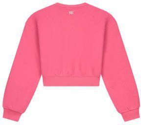NIK&NIK sweater Vibes met tekst felroze Tekst 152 - Foto 2