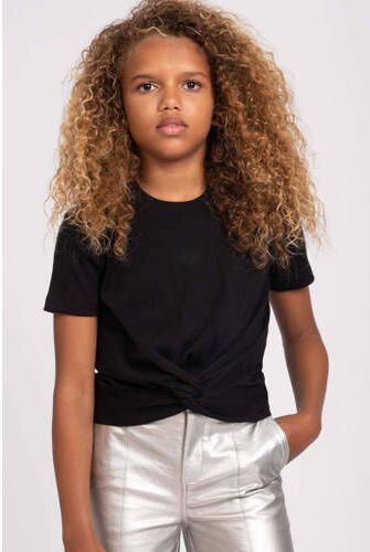 NIK&NIK T-shirt Knot zwart Meisjes Stretchkatoen Ronde hals Effen 128 - Foto 2