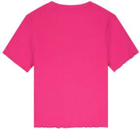 NIK&NIK T-shirt Rib fuchsia Roze Meisjes Stretchkatoen Ronde hals Effen 164