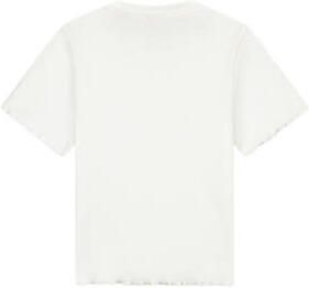 NIK&NIK T-shirt Rib offwhite Wit Meisjes Stretchkatoen Ronde hals Effen 128