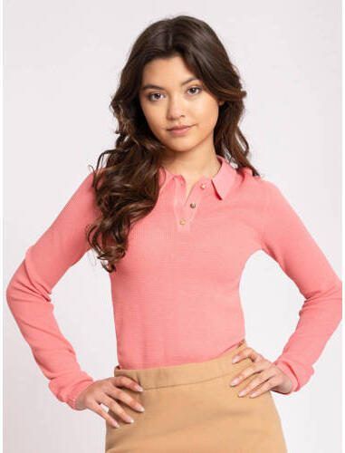 NIK&NIK top Vanity poederroze Meisjes Viscose Polokraag Effen 128