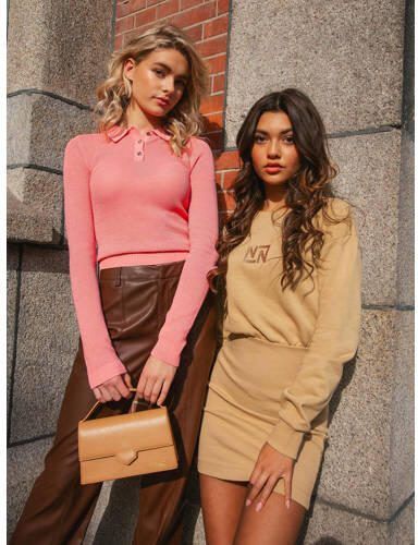 NIK&NIK top Vanity poederroze Meisjes Viscose Polokraag Effen 128 - Foto 2
