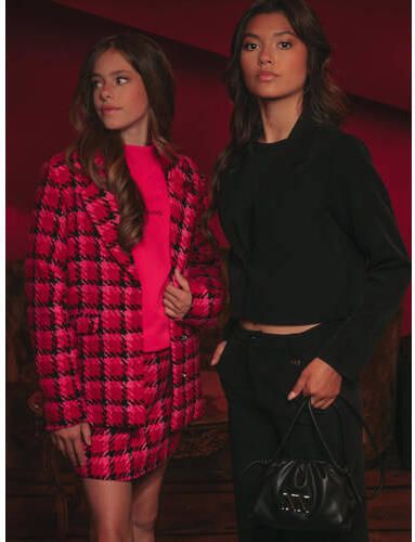 NIK&NIK geruite rok Kos felroze zwart Meisjes Polyester Ruit 128 - Foto 4