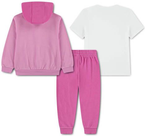Nike joggingpak + T-shirt roze wit Meisjes Sweat Capuchon Meerkleurig maat 110-116 - Foto 3