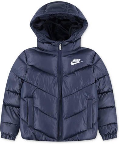 Nike katoenen gewatteerde jas donkerblauw Effen maat 104-110