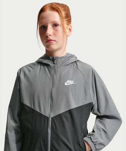 Nike regenjas grijs Polyester Capuchon