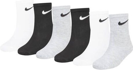 Nike sokken wit zwart grijs (set van 6) Katoen Logo maat 23-27