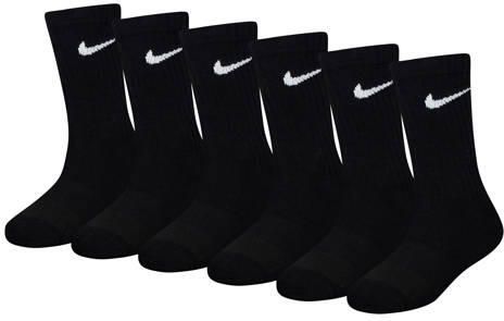 Nike sokken zwart (set van 6) Katoen Logo maat 27-35