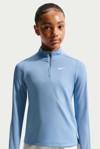 Nike sportsweater lichtblauw Meisjes Polyester Opstaande kraag Effen