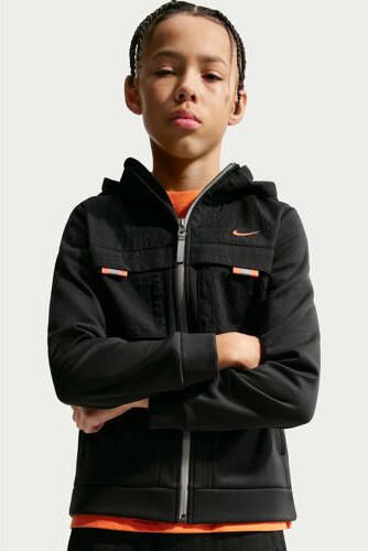 Nike sweatvest zwart Polyester Capuchon Effen