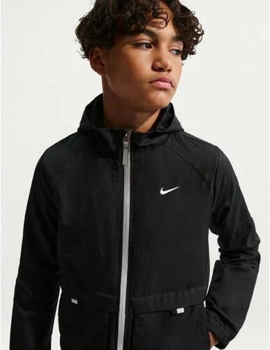 Nike voetbaljack zwart Sportjack Nylon Capuchon Effen
