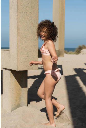 No Way Monday bikini met ruches en lurex roze Meisjes Polyamide Effen 104 - Foto 2