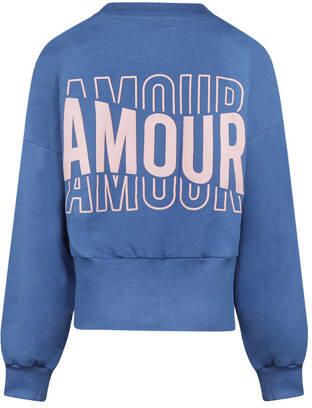 No Way Monday boxy sweater met backprint blauw Backprint - Foto 3