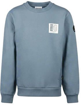 No Way Monday rechtvallende sweater met backprint blauw Jongens Katoen Ronde hals - Foto 3