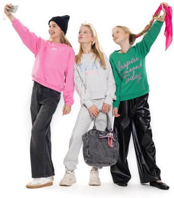 No Way Monday rechtvallende sweater met borduursels groen Meisjes Katoen Ronde hals - Foto 3